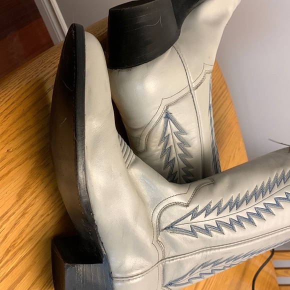 Unused Light Grey with Blue Panhandle Slim cowboy boots 👢 size 8 1/2 B width - Picture 11 of 12